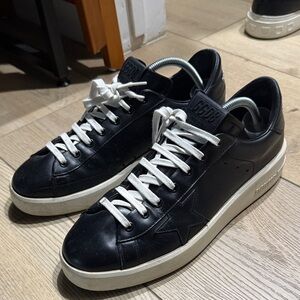 Golden Goose Black Sneakers with White Accents